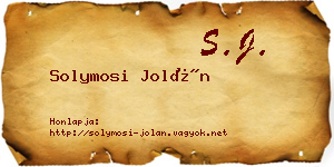 Solymosi Jolán névjegykártya
