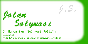 jolan solymosi business card